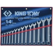 Набор комбинированных ключей, 5/16"-1-1/4", 14 предметов KING TONY 1214SR (Код: 1214SR)